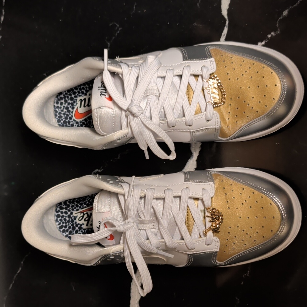 Nike Dunk Low Heirloom White/Silver/Gold Women's Sneakers Size 9.5 MSRP $120 - Picture 3 of 12